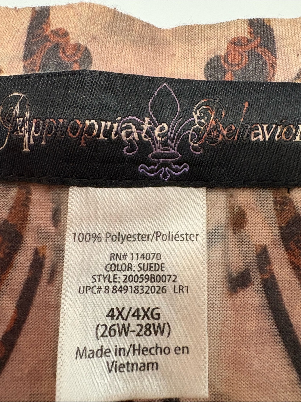 Appropriate Behavior size 4X (26W-28W) V-Neck Tunic Top in Brown and Tan - Picture 2 of 6